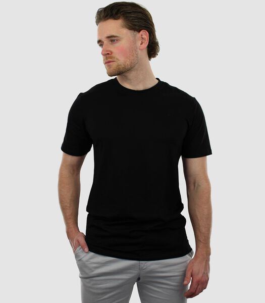 T-shirt tricoté - Manches courtes - Noir - Coupe Regular - Excellent Coton