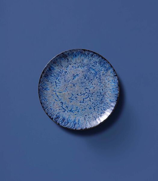 Assiettes Lester 21 cm Noir Bleu  cérame 2 pièce(s)