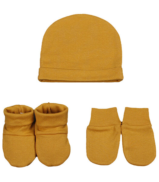 Set bonnet/moufle/chausson jersey Coton bio