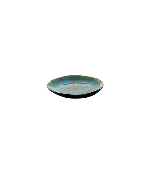 Bord Lotus 20.5 cm Zwart Turquoise Stoneware 6 stuk(s)