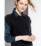 Zwarte mouwloze trui jacquardpatroon FLONIGHT image number 3
