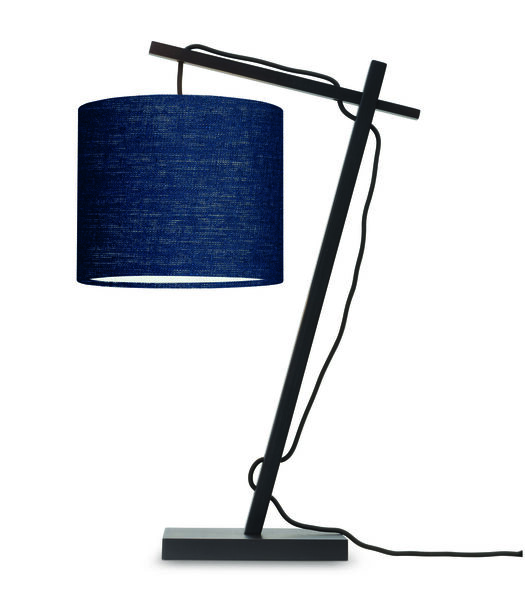 Lampe de table Andes - Bambou Noir/Bleu - 30x18x46cm