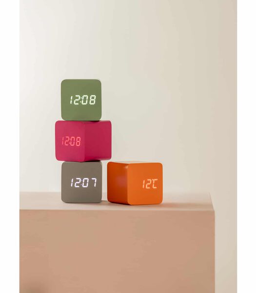 Réveil Spry Square - Orange - 6.6x6.8x6.6cm