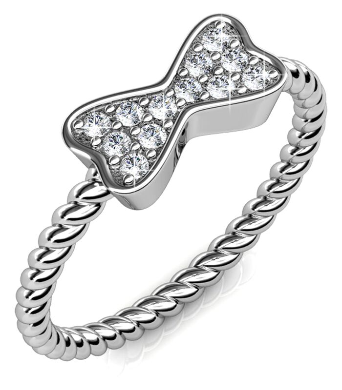 Ring met gedraaid lint - Oostenrijks kristal image number 0