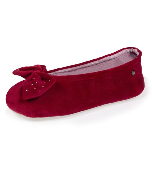 Chaussons ballerines femme grand noeud strass Bordeaux