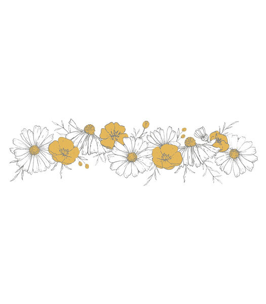 CHAMOMILE - Grote sticker - Vlecht van bloemen (kamille)