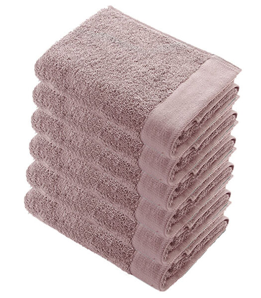 6x Remade Cotton Handdoeken 70x140 cm Poeder Roze