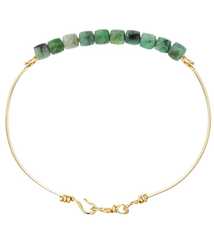 Smaragd armband op 14k gold-filled gouddraad image number 0
