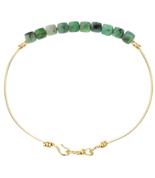 Smaragd armband op 14k gold-filled gouddraad
