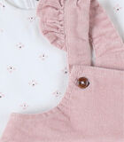 Set robe + t-shirt, imprimé fleurs/rose foncé image number 3