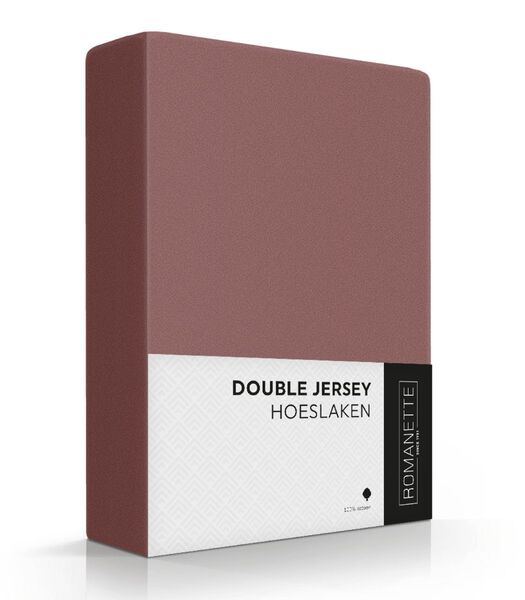 Hoeslaken taupe double jersey