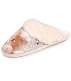Chaussons mules femme chat Beige image number 0