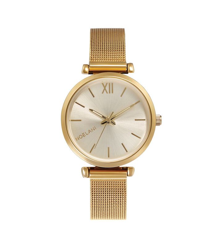 Quartz horloge voor dames, roestvrij staal IP goud image number 0