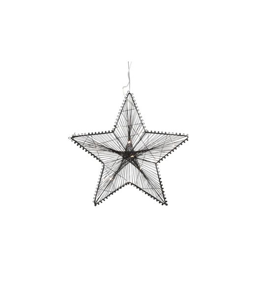 Étoile de Noël  Noire Pollux - avec minuterie LED - Petite