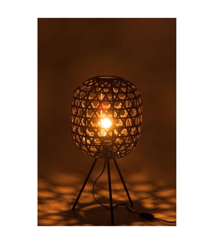 Bamboo Light - Lampe à poser - cylindre - bambou - noir - tripode - métal image number 1