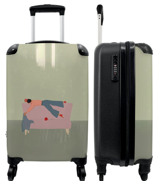 Ruimbagage koffer met 4 wielen en TSA slot (Design - Abstract - Pastel - Vrouw)