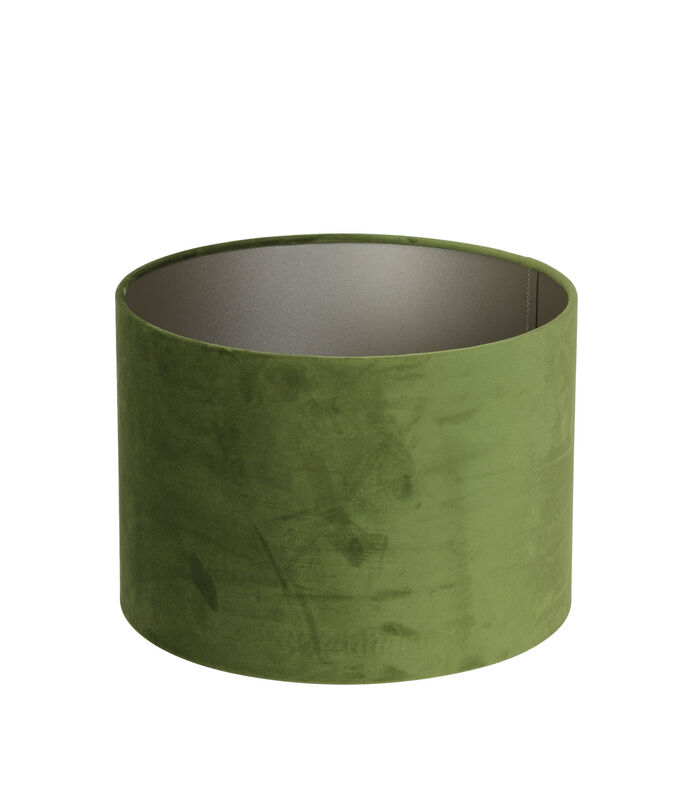 Abat-jour cylindre Velours - Olive Green - Ø35x30cm image number 3