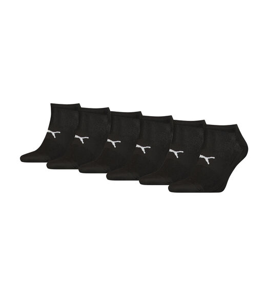 Socquettes de sport unisexes légères (lot de 6 paires) Noir