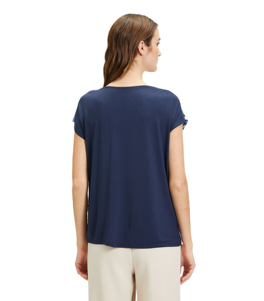 T-shirt façon blouse à garniture textile