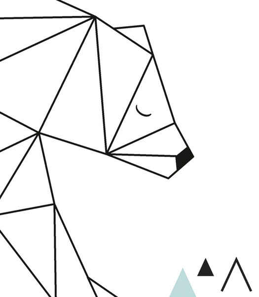ORIGAMI - Affiche encadrée - Ours (géométrique)