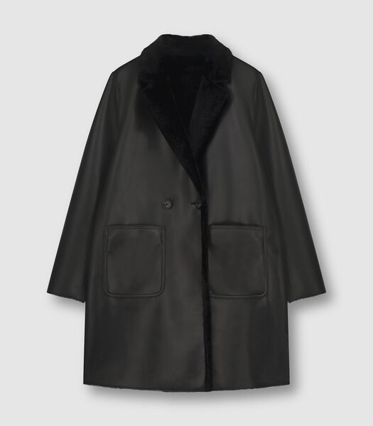 Manteau croisé réversible Noir 34