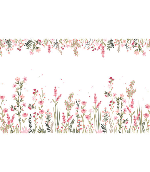 MAGENTA Papier peint panoramique champ de fleur