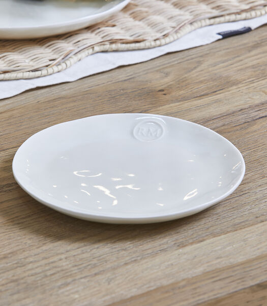 Portofino ontbijtbord Wit - bord 20 cm glanzend porselein met RM logo
