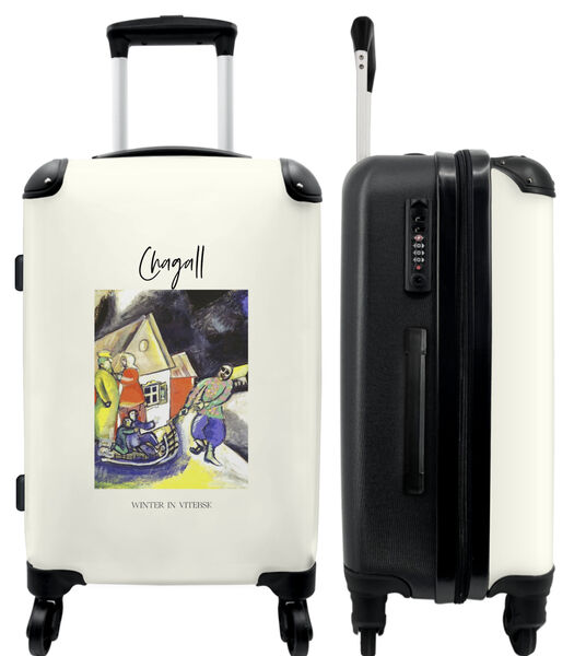 Bagage à main Valise avec 4 roues et serrure TSA (Art - Chagall - Moderne - Couleurs)