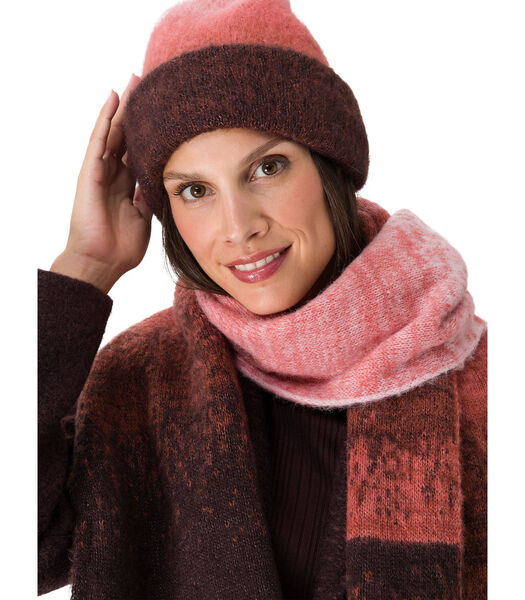 Bonnet en laine avec dégradé de couleurs