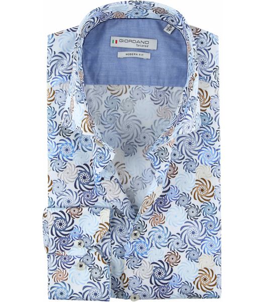 Giordano Overhemd Spiraal Blauw