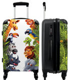 Bagage à main Valise avec 4 roues et serrure TSA (Animaux - Vert - Jungle - Enfants) image number 0