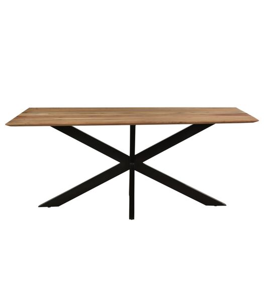 Nordic - Table de salle à manger - acacia - naturel - 160cm - rectangulaire - pied araignée - acier laqué
