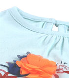 Aqua T-shirt met korte mouwen en giraf image number 2