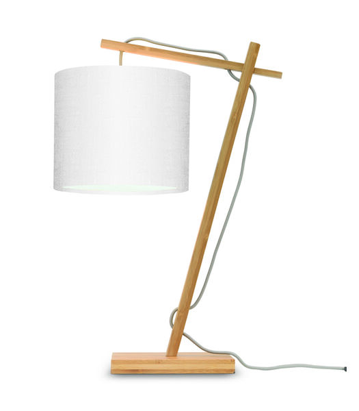 Lampe de table Andes - Bambou/Blanc - 30x18x46cm
