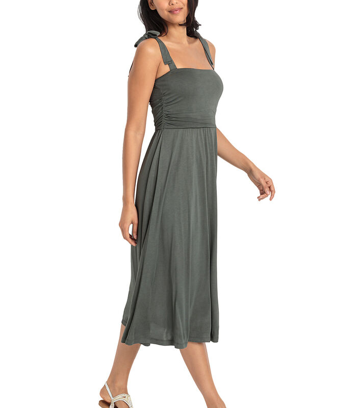 Zomerse jurk in olijfkleur image number 2