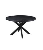 Black Omerta - Table de salle à manger - mangue - noir - rond - dia 150cm - araignée en acier - revêtement noir image number 1