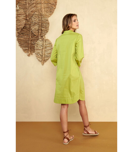 Robe tunique en coton en jaune-vert estival