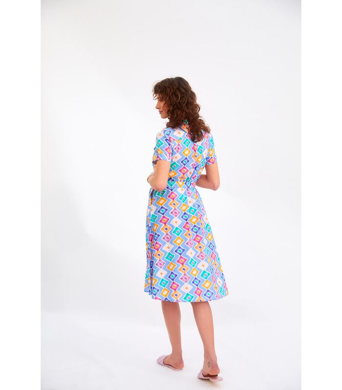 Zorgeloze jurk van 100% katoenen popeline met print QUECHUA image number 1
