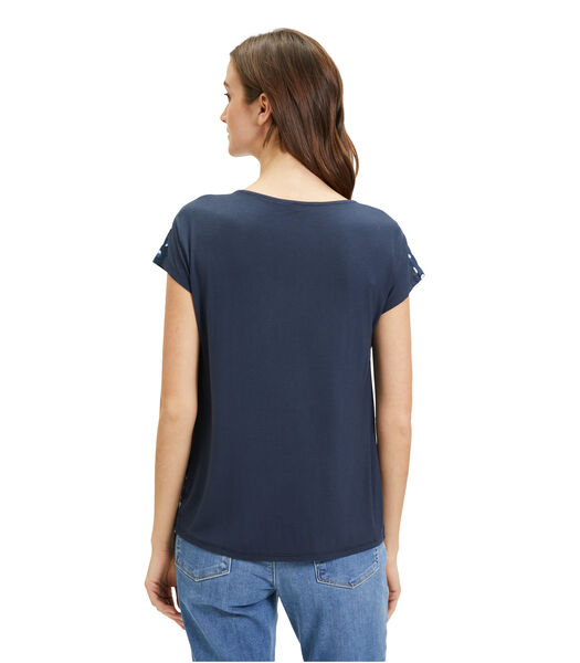 T-shirt façon blouse à garniture textile