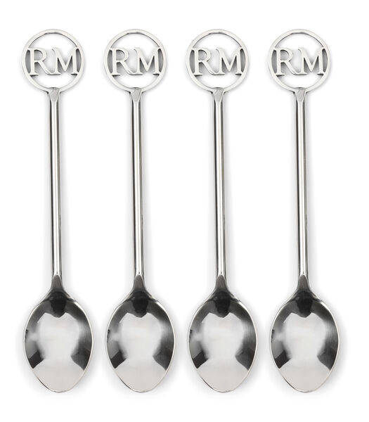 Koffielepel zilver, Theelepel 4 stuks - RM Monogram Spoons - Staal