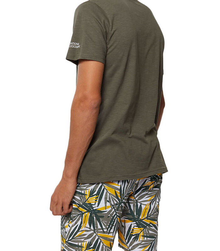 Korte t-shirt pyjama Vegetal National Geographic kaki image number 1