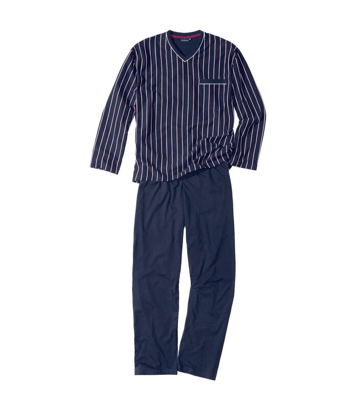 Pyjama Blauw Streep image number 0