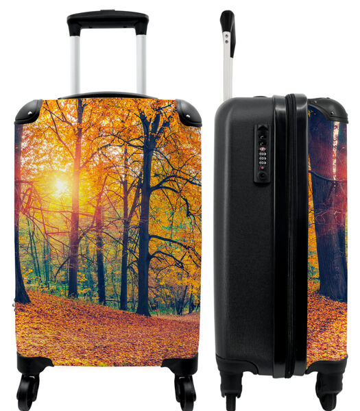 Ruimbagage koffer met 4 wielen en TSA slot (Herfst - Zon - Oranje - Bomen - Bos - Natuur)