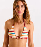 Haut de maillot de bain triangle rayé multicolore Oreo image number 0