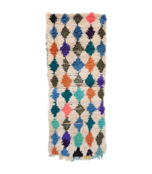 Tapis de couloir Berbere marocain pure laine 95 x 228 cm