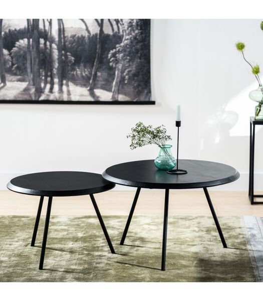 Pure Scandinavian - Tables d'appoint - set of 2 - rond - acacia - noir