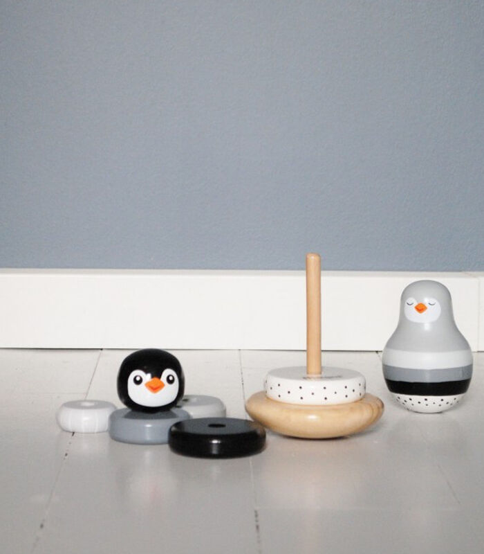 Houten speelgoed: Pinguïn stapelpiramide image number 4