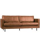 Canapé 2,5 Places  - Cuir/Polyester - Cognac - 83x230x88  - Rodeo Classic image number 0