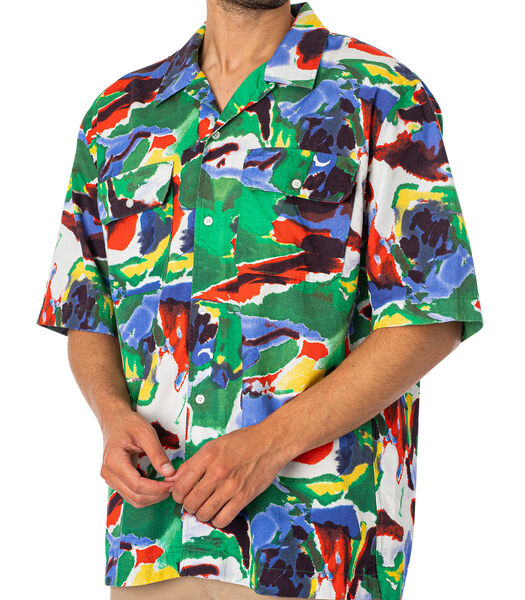 Ruimvallend Katoenen Lyocell Overhemd Met Korte Mouwen