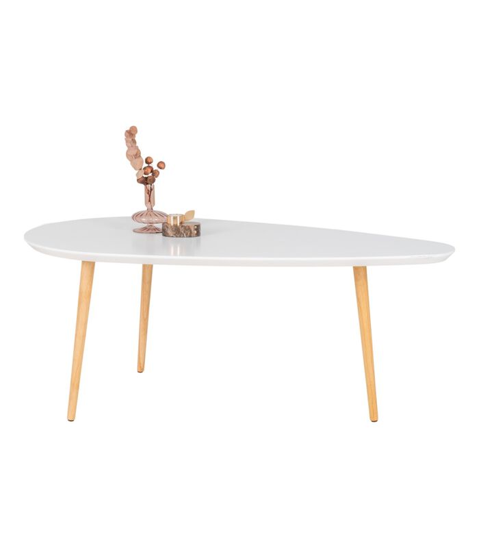 Scanditable - Table basse - plateau blanc - pieds naturels - 110x45x60cm image number 3
